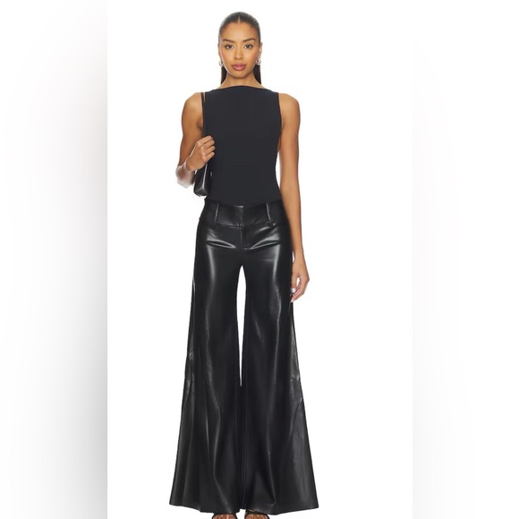 Alice + Olivia Pants - Alice + Olivia Women's Black Wide-Leg Pants Size 14 Flare